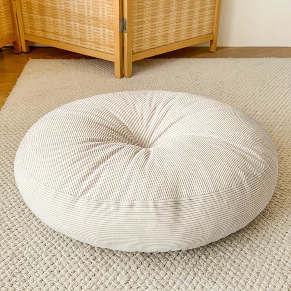 Floor Cushion Pouf - Thick Round Cushion,Soft & Comfortable Full-Filled