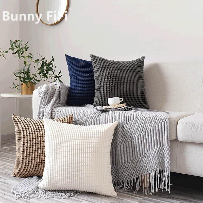 Pillow Cover 20X20 - Soft Corduroy Corn Grain Home Decorative