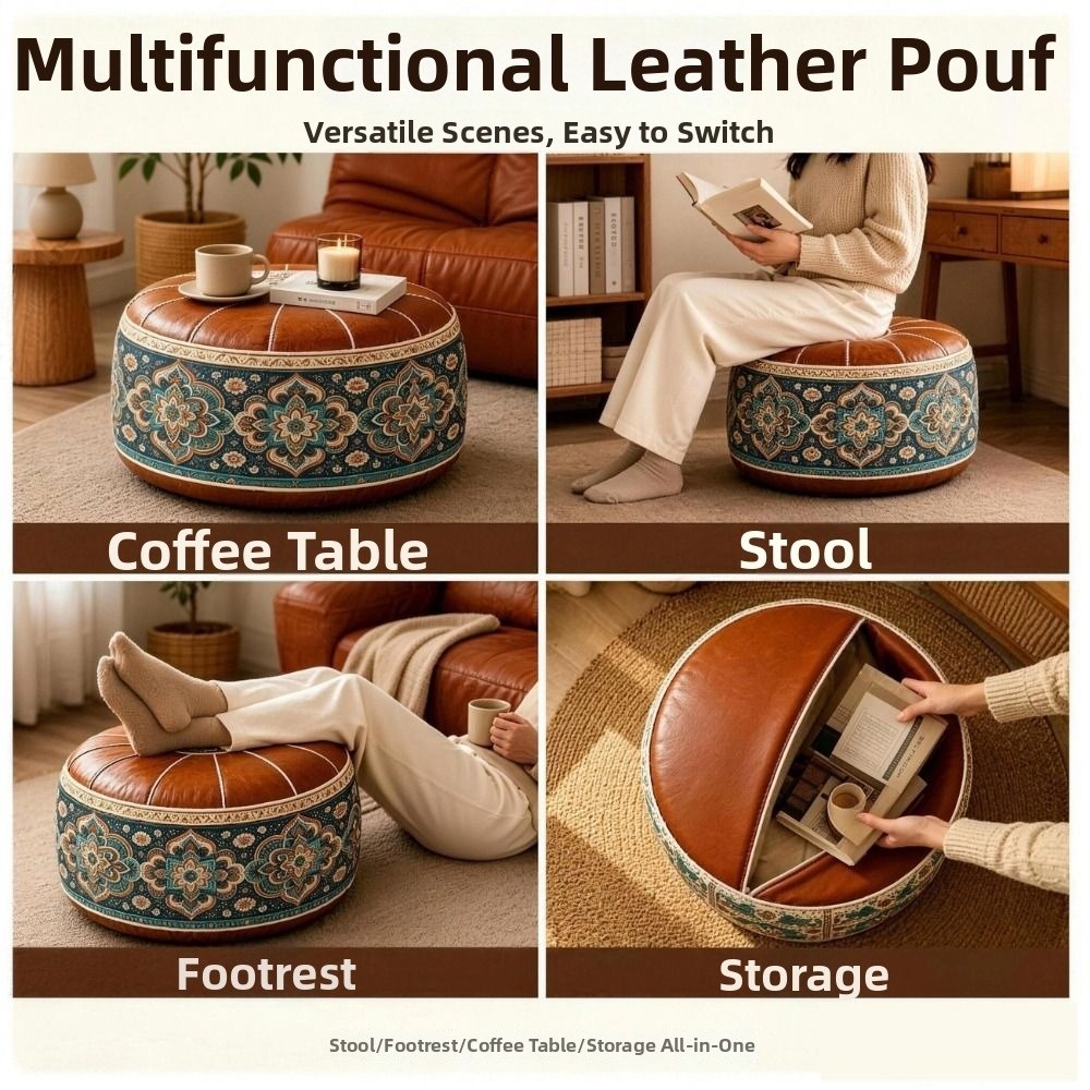 PU Leather Fillable Ottoman Po - Floor Cushion Pouf review and price