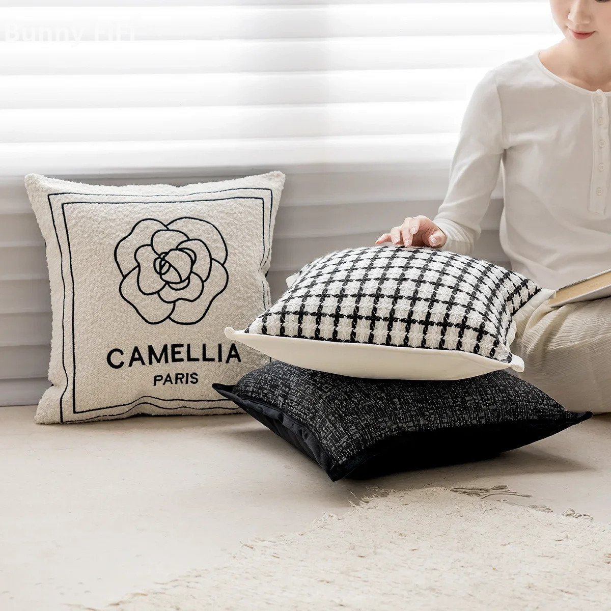 2024 Black White Light Luxury  - Pillow Cover 20X20 review and price