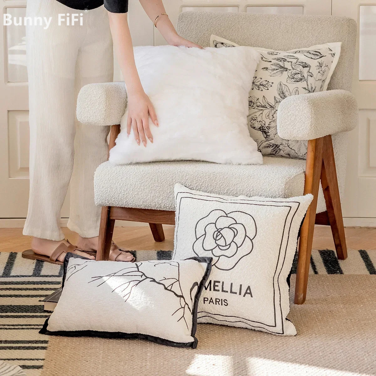 2024 Black White Light Luxury  - Pillow Cover 20X20 review and price