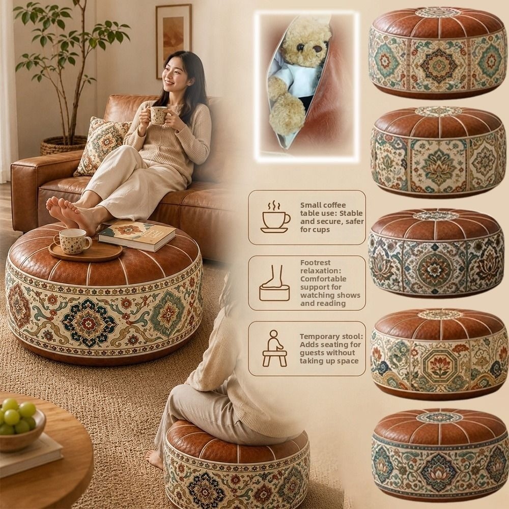 New PU Leather Ottoman Pouf Bo - Floor Cushion Pouf review and price