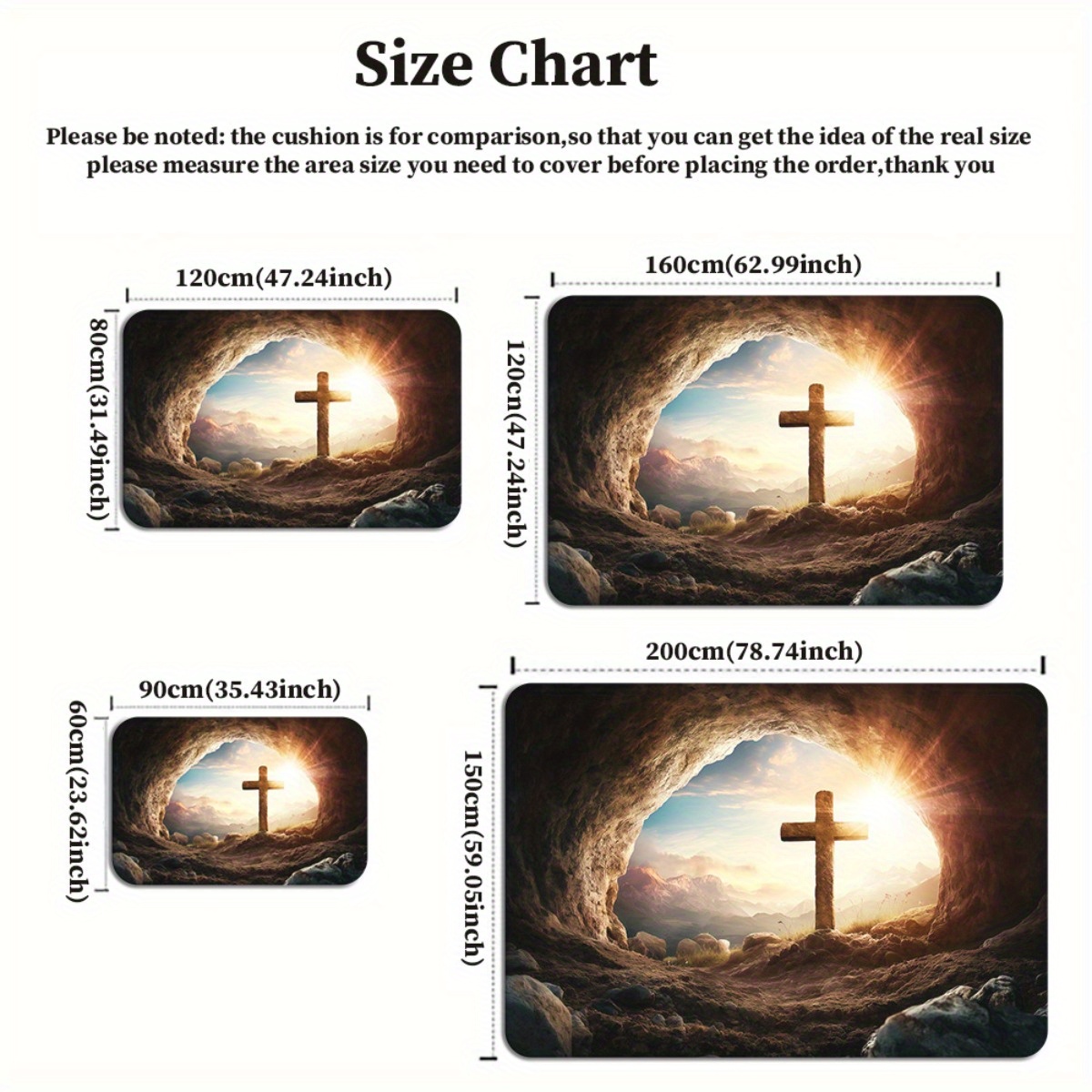 Religious cross cave rug spiri - Sunrise Home Textiles & Apparel review and price