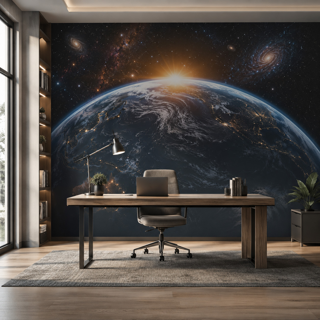 3D Space Earth Sunrise Wall Mu - Sunrise Home Textiles & Apparel review and price